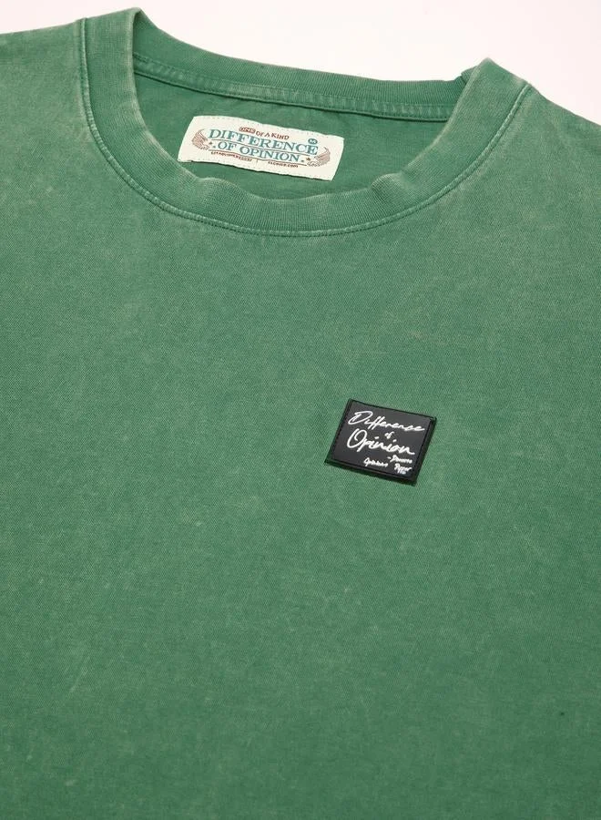 Difference of Opinion Men Oversized Acid Wash Printed T-Shirt